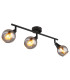 Glyptar Ceiling Spotlight Bar Matt Black Smoke Glass Shade 3x E14-1