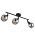 Glyptar Ceiling Spotlight Bar Matt Black Smoke Glass Shade 3x E14-2