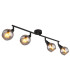 Glyptar Ceiling Spotlight Bar Matt Black Smoke Glass Shade 4x E14-1