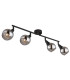 Glyptar Ceiling Spotlight Bar Matt Black Smoke Glass Shade 4x E14-2