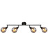 Glyptar Ceiling Spotlight Bar Matt Black Smoke Glass Shade 4x E14-3