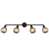 Glyptar Ceiling Spotlight Bar Matt Black Smoke Glass Shade 4x E14-4