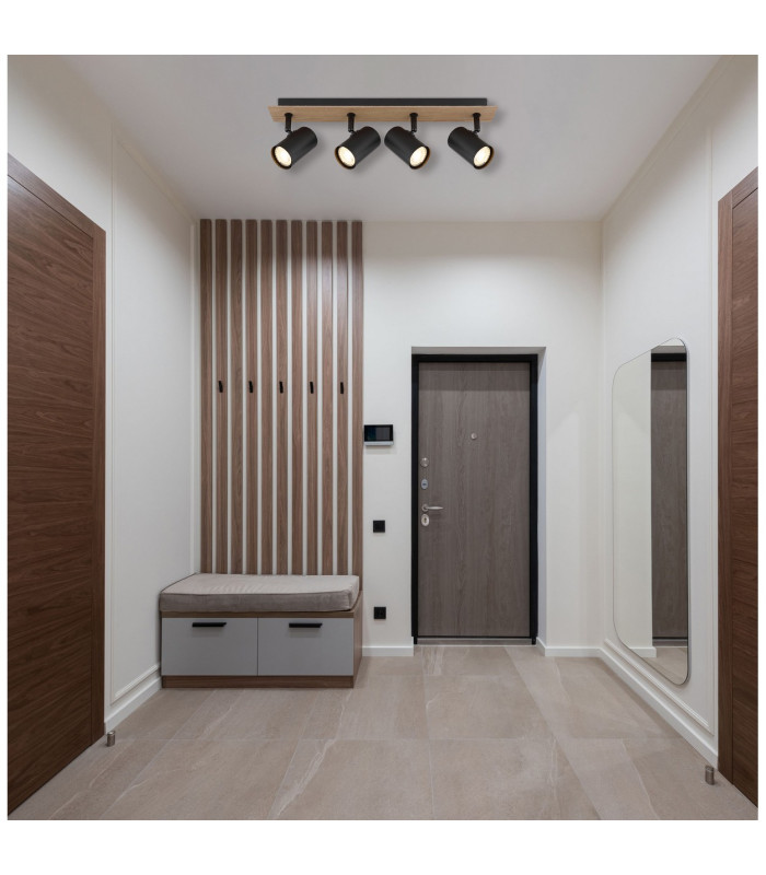 Linca Ceiling Spotlight Bar Matt Black 4x GU10-5
