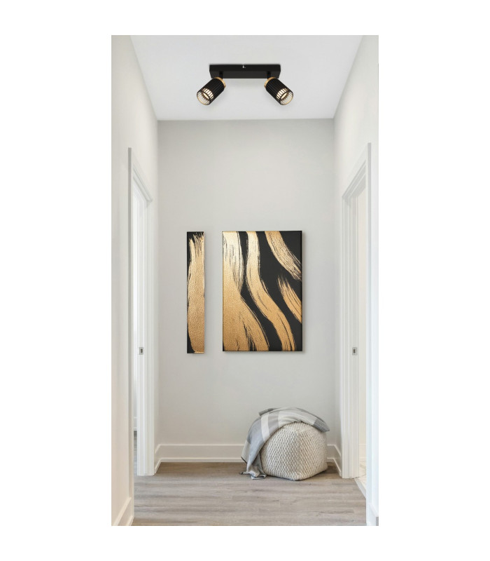 Korben Twin Ceiling Spotlight Matt Black 2x GU10-5