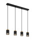 Korben Bar Pendant Ceiling Light Matt Black 4x GU10-1