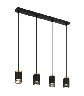 Korben Bar Pendant Ceiling Light Matt Black 4x GU10-1