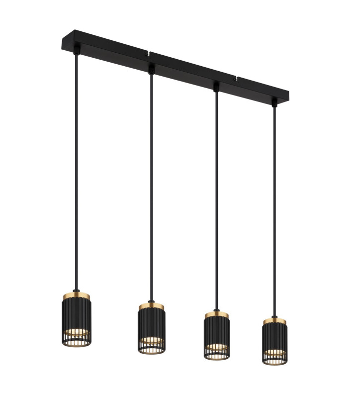 Korben Bar Pendant Ceiling Light Matt Black 4x GU10-1