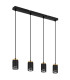 Korben Bar Pendant Ceiling Light Matt Black 4x GU10-2