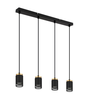 Korben Bar Pendant Ceiling Light Matt Black 4x GU10-2