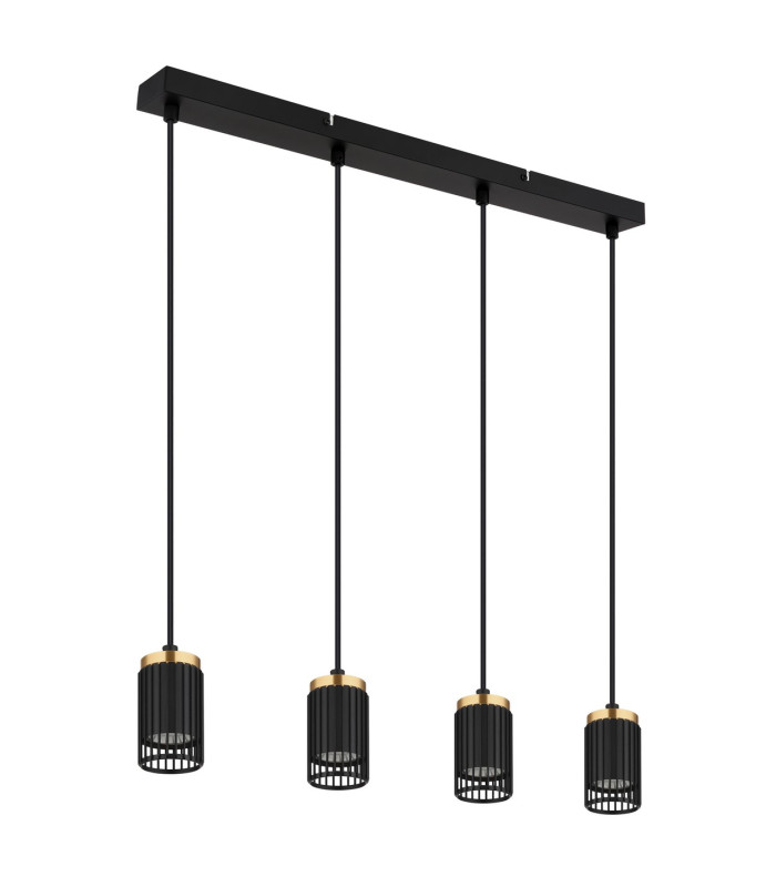 Korben Bar Pendant Ceiling Light Matt Black 4x GU10-2