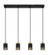 Korben Bar Pendant Ceiling Light Matt Black 4x GU10-3