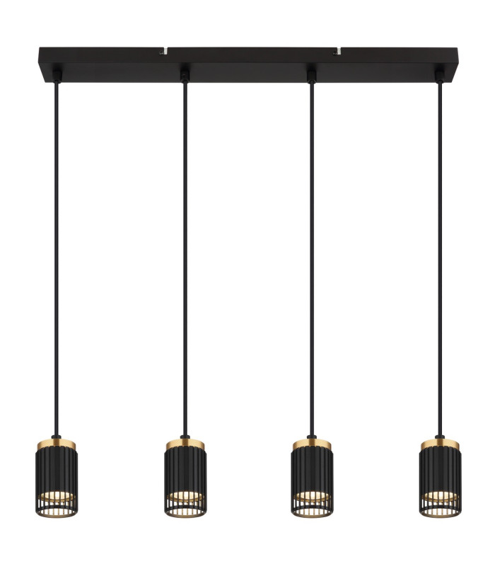 Korben Bar Pendant Ceiling Light Matt Black 4x GU10-3
