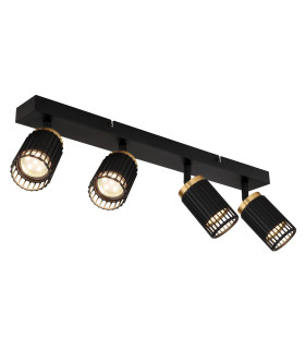 Korben Ceiling Spotlight Bar Matt Black 4x GU10-1