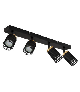 Korben Ceiling Spotlight Bar Matt Black 4x GU10-2