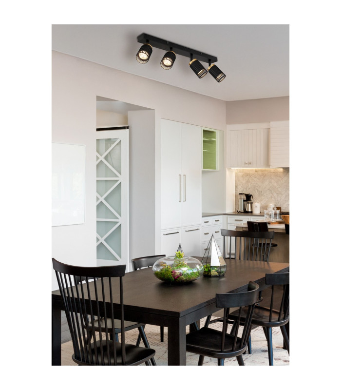 Korben Ceiling Spotlight Bar Matt Black 4x GU10-5