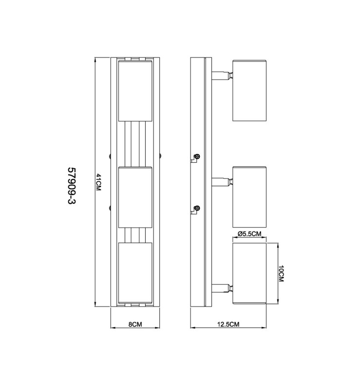 Kayden Ceiling Spotlight Bar Matt Black 3x GU10-7