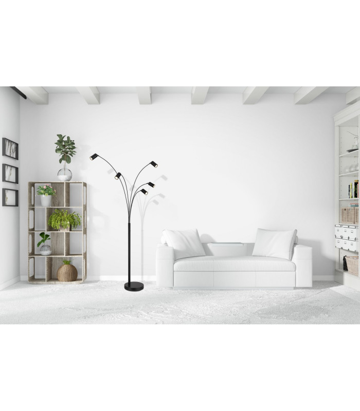 Robby Multi Arm Floor Lamp Matt Black 5x GU10-5