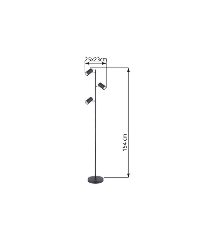 Robby Multi Arm Floor Lamp Matt Black 3x GU10-9