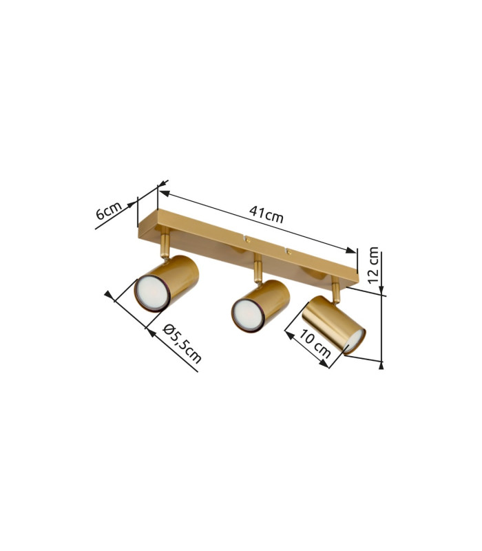 Robby Ceiling Spotlight Bar Gold Colours Brushed 3x GU10-6