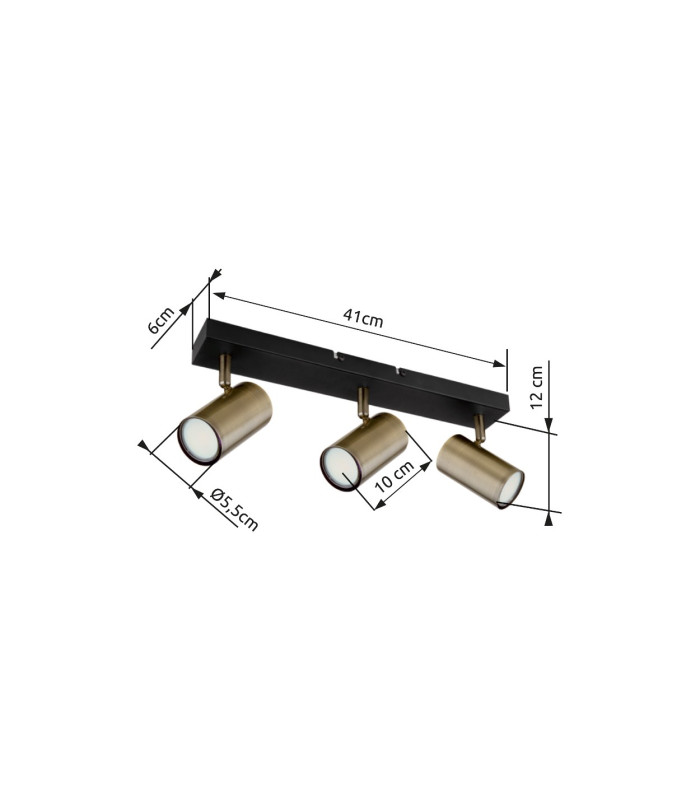 Robby Ceiling Spotlight Bar Matt Black 3x GU10-7