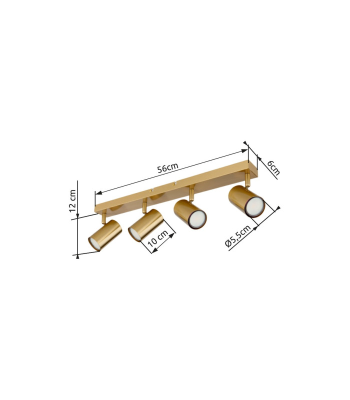Robby Ceiling Spotlight Bar Gold Colours Brushed 4x GU10-7