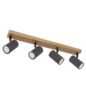 Robby Ceiling Spotlight Bar Wood Look 4x GU10-2