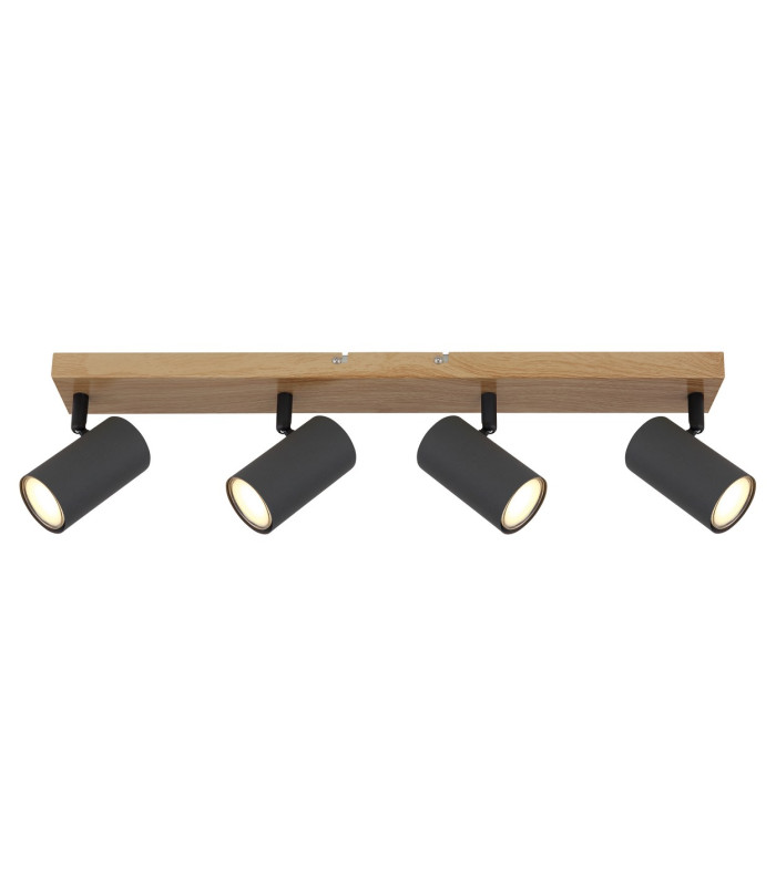 Robby Ceiling Spotlight Bar Wood Look 4x GU10-3