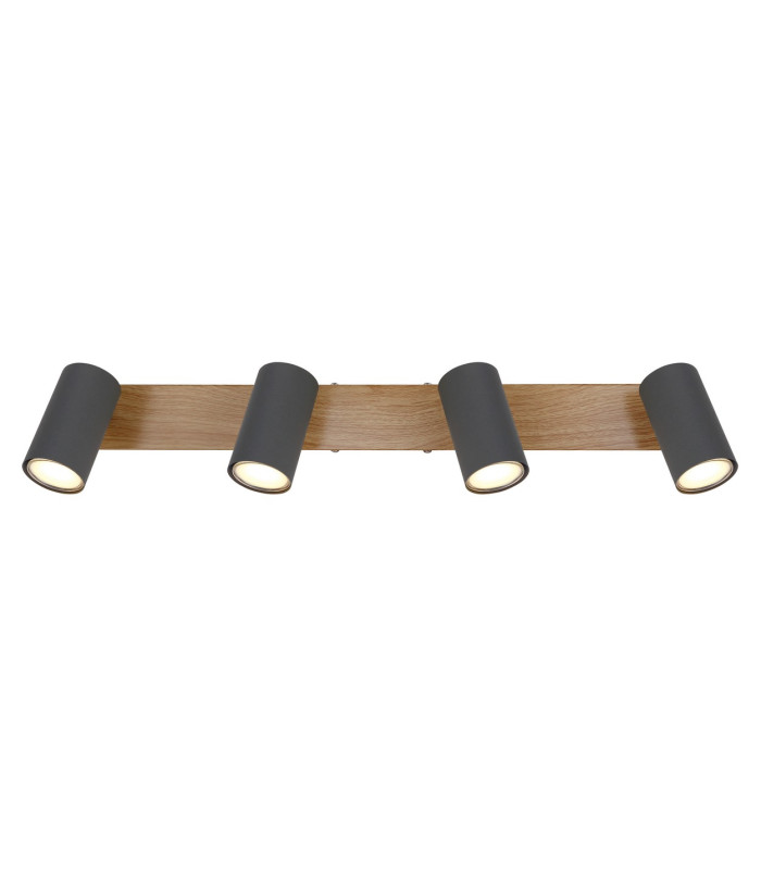 Robby Ceiling Spotlight Bar Wood Look 4x GU10-4