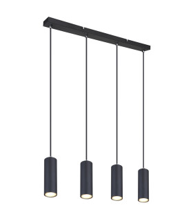 Robby Bar Pendant Ceiling Light Matt Black 4x GU10-1