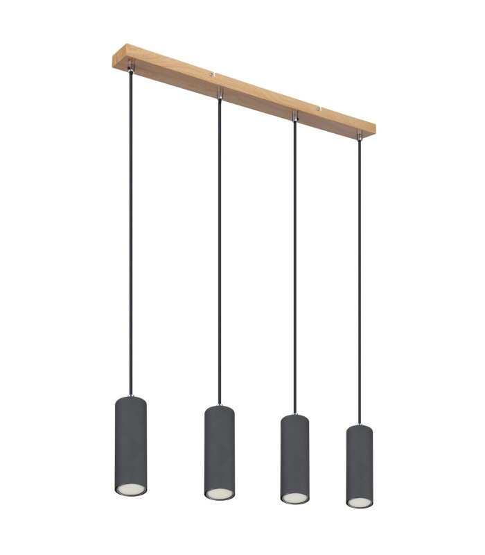 Robby Bar Pendant Ceiling Light Wood Look Dark 4x GU10-2