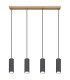 Robby Bar Pendant Ceiling Light Wood Look Dark 4x GU10-3