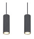 Robby Bar Pendant Ceiling Light Wood Look Dark 4x GU10-4