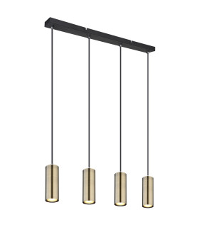 Robby Bar Pendant Ceiling Light Matt Black Gold 4x GU10-1