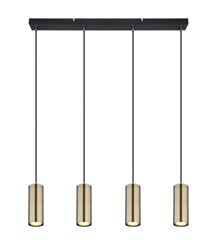 Robby Bar Pendant Ceiling Light Matt Black Gold 4x GU10-3