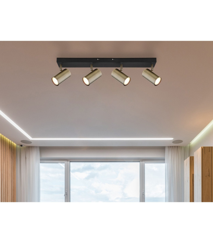 Robby Ceiling Spotlight Bar Matt Black Gold 4x GU10-6