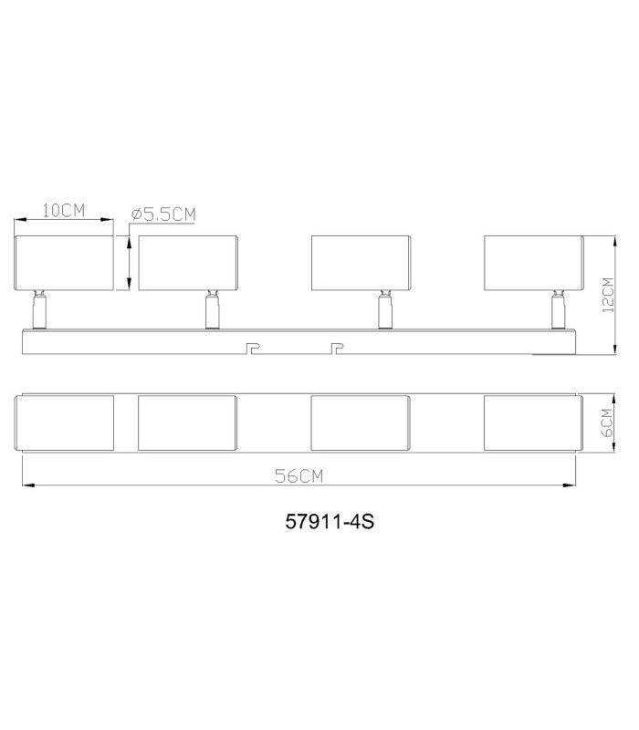 Robby Ceiling Spotlight Bar Gunmetal 4x GU10-6