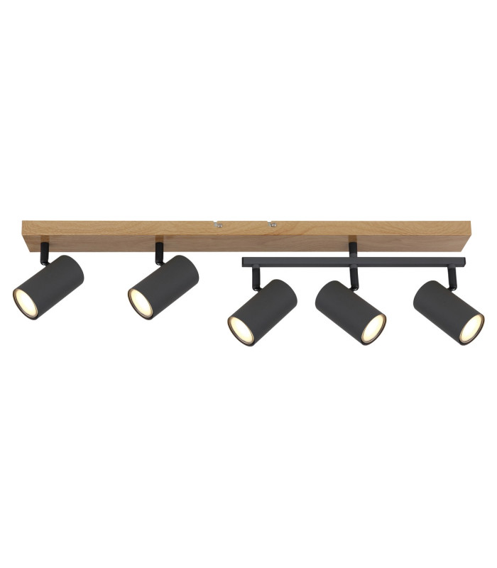 Robby Ceiling Spotlight Bar Wood Look 5x GU10-3