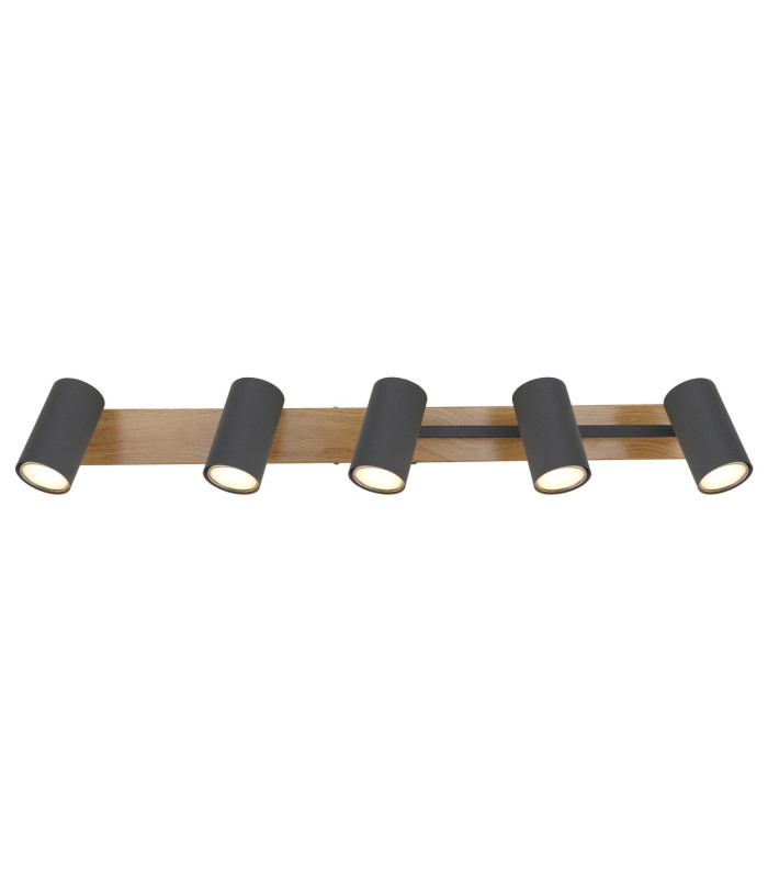 Robby Ceiling Spotlight Bar Wood Look 5x GU10-4