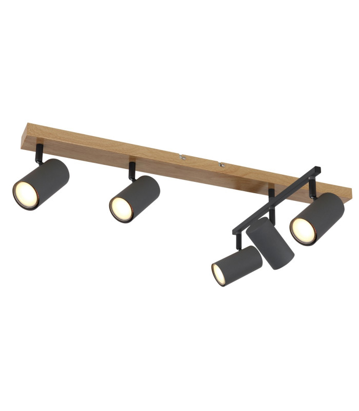 Robby Ceiling Spotlight Bar Wood Look 5x GU10-6