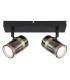 Trabby Twin Ceiling Spotlight Matt Black Smoke Glass Shade 2x GU10-3