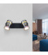 Trabby Twin Ceiling Spotlight Matt Black Smoke Glass Shade 2x GU10-10