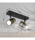 Trabby Twin Ceiling Spotlight Matt Black Smoke Glass Shade 2x GU10-11