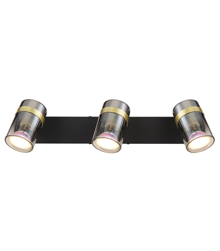Trabby Ceiling Spotlight Bar Matt Black Smoke Glass Shade 3x GU10-4