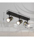Trabby Ceiling Spotlight Bar Matt Black Smoke Glass Shade 3x GU10-11