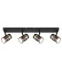 Trabby Ceiling Spotlight Bar Matt Black Smoke Glass Shade 4x GU10-3