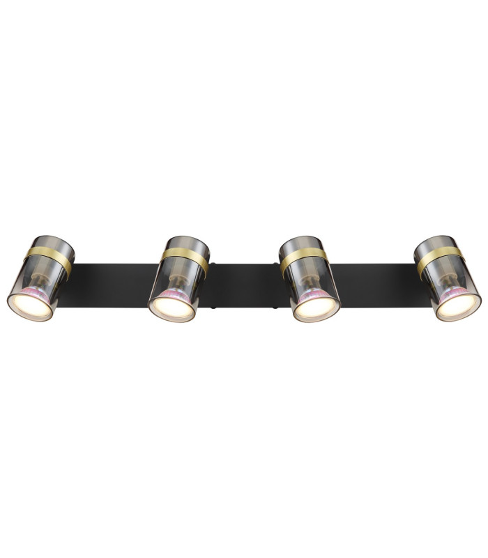 Trabby Ceiling Spotlight Bar Matt Black Smoke Glass Shade 4x GU10-4