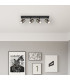 Trabby Ceiling Spotlight Bar Matt Black Smoke Glass Shade 4x GU10-11