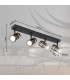 Trabby Ceiling Spotlight Bar Matt Black Smoke Glass Shade 4x GU10-12