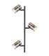 Trabby Multi Arm Floor Lamp Matt Black Smoke Glass Shade 3x GU10-3