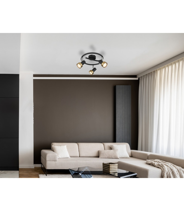 Mason Ceiling Spotlight Clusters Matt Black Gold 3x GU10-4